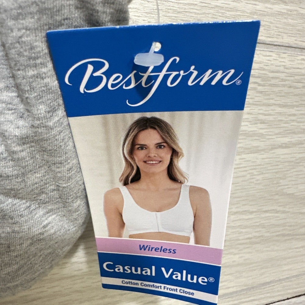 BESTFORM Women's (Size 48) Comfort Cotton Blend Front Close Bra 5006014 Black - Picture 4 of 7